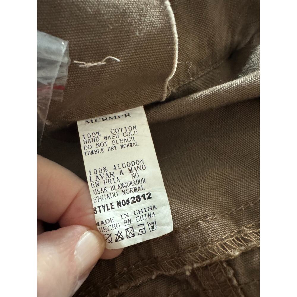 Distressed Brown Green Utility Vest Studded Anchor Graphic Moto Y2K Size S NWOT - Picture 6 of 7